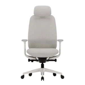 Ofinto Cloud chaise ergonomique Blanche avec accoudoirs + appui-tête