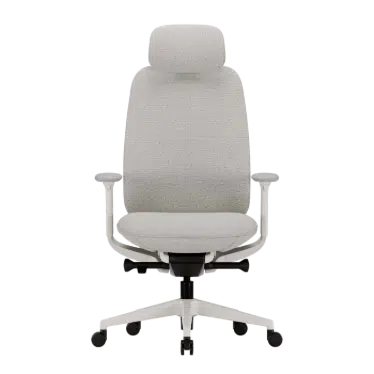 Ofinto Cloud chaise ergonomique Blanche avec accoudoirs + appui-tête