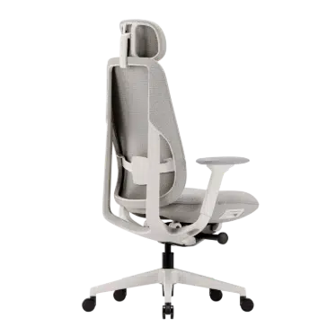 Ofinto Cloud chaise ergonomique Blanche avec accoudoirs + appui-tête – Image 3