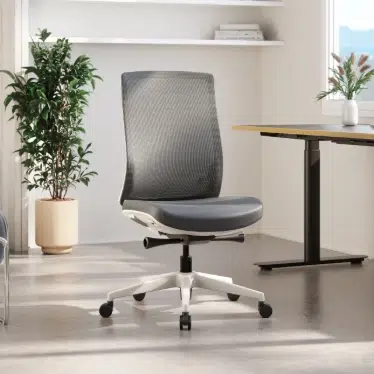 Ofinto Ergo chaise ergonomique Blanche sans accoudoirs - Soutien lombaire réglable – Image 4