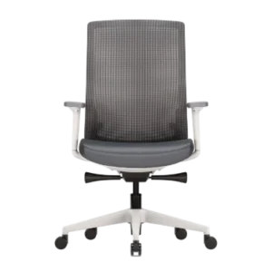 Ofinto Ergo chaise ergonomique Blanche avec accoudoirs - Soutien lombaire réglable