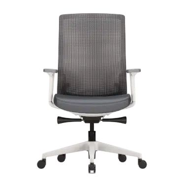 Ofinto Ergo chaise ergonomique Blanche avec accoudoirs - Soutien lombaire réglable