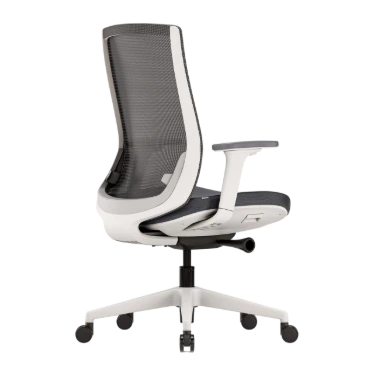 Ofinto Ergo chaise ergonomique Blanche avec accoudoirs - Soutien lombaire réglable – Image 2