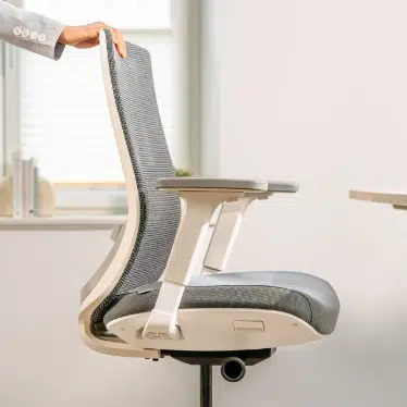 Ofinto Ergo chaise ergonomique Blanche sans accoudoirs - Soutien lombaire réglable – Image 5