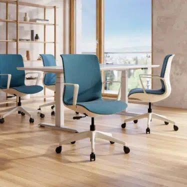 Ofinto Flex Office chaise ergonomique Bleue avec accoudoirs - Design moderne – Image 6