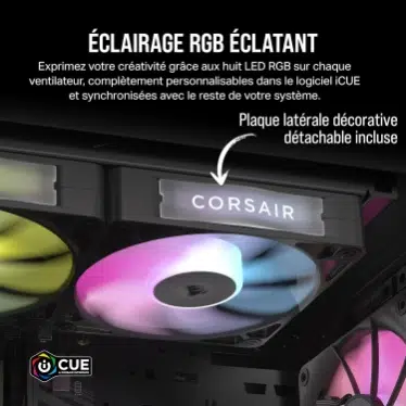 Corsair iCUE LINK RX120 RGB Triple Fan Kit - 3x Ventilateurs 120 mm PWM RGB Noir – Image 6