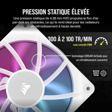 Corsair iCUE LINK RX120 RGB kit 3 ventilateurs PWM 120 mm Blanc avec contrôleur iCUE LINK – Image 5