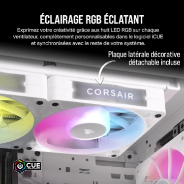 Corsair iCUE LINK RX120 RGB kit 3 ventilateurs PWM 120 mm Blanc avec contrôleur iCUE LINK – Image 6