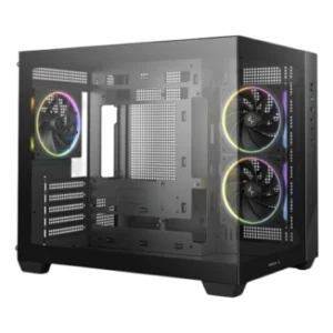 DeepCool CG330 3F boîtier PC Micro-ATX Noir - Verre trempé et 3 ventilateurs inclus