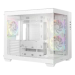 DeepCool CG330 3F White boîtier PC Micro-ATX Blanc - Verre trempé et 3 ventilateurs inclus