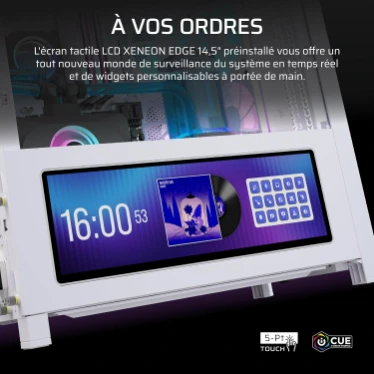 CORSAIR FRAME 4000D LCD RS ARGB Premium Blanc - Écran tactile 14,5" et 4 ventilateurs ARGB – Image 3