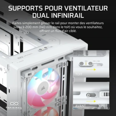 CORSAIR FRAME 4000D LCD RS ARGB Premium Blanc - Écran tactile 14,5" et 4 ventilateurs ARGB – Image 5