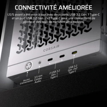 CORSAIR FRAME 4000D LCD RS ARGB Premium Blanc - Écran tactile 14,5" et 4 ventilateurs ARGB – Image 7