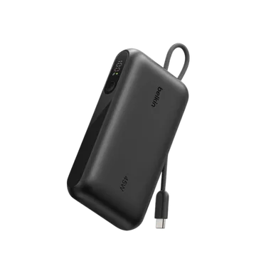 Belkin UltraCharge Batterie externe 10 000 mAh 45W USB-C PD USB-A avec câble intégré Noir