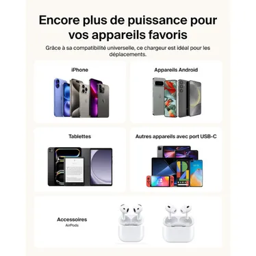 Belkin UltraCharge Batterie externe 10 000 mAh 45W USB-C PD USB-A avec câble intégré Noir – Image 12