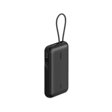 Belkin UltraCharge Batterie externe 10 000 mAh 45W USB-C PD USB-A avec câble intégré Noir – Image 4