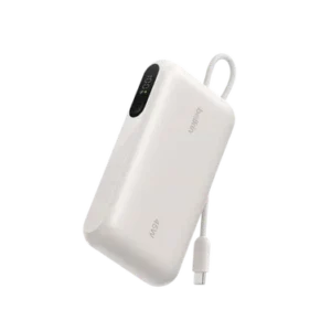 Belkin UltraCharge Batterie externe 10 000 mAh 45W USB-C PD USB-A avec câble intégré Sable