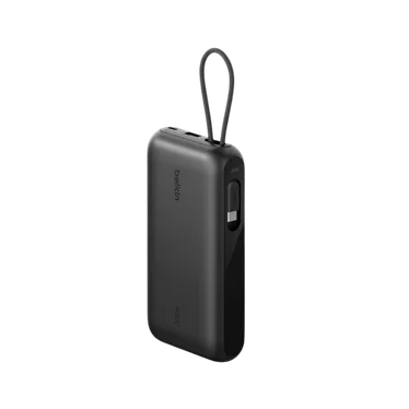 Belkin UltraCharge Batterie externe 20 000 mAh 45W USB-C PD USB-A avec câble intégré Noir – Image 3