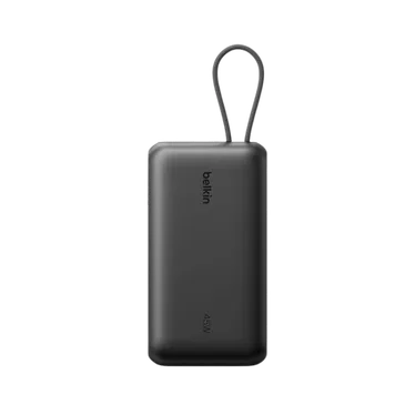 Belkin UltraCharge Batterie externe 20 000 mAh 45W USB-C PD USB-A avec câble intégré Noir – Image 5