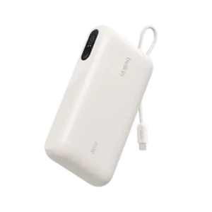 Belkin UltraCharge Batterie externe 20 000 mAh 45W USB-C PD USB-A avec câble intégré Sable