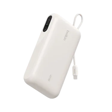 Belkin UltraCharge Batterie externe 20 000 mAh 45W USB-C PD USB-A avec câble intégré Sable