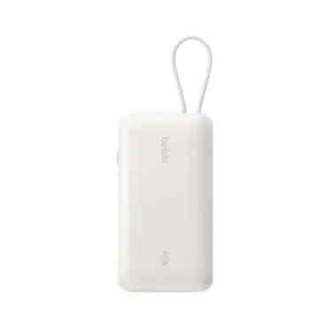 Belkin UltraCharge Batterie externe 20 000 mAh 45W USB-C PD USB-A avec câble intégré Sable – Image 5