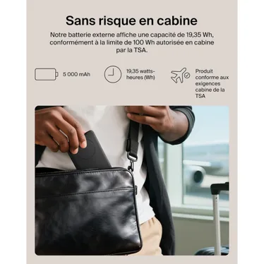 Belkin BoostCharge Slim Batterie externe magnétique Qi2 5 000 mAh 15W USB-C PD 20W Noir – Image 8