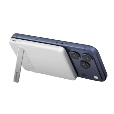 Belkin BoostCharge Slim Batterie externe magnétique Qi2 5 000 mAh 15W USB-C PD 20W Blanc