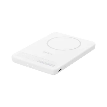 Belkin BoostCharge Slim Batterie externe magnétique Qi2 5 000 mAh 15W USB-C PD 20W Blanc – Image 2