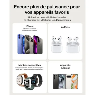 Belkin BoostCharge Slim Batterie externe magnétique Qi2 5 000 mAh 15W USB-C PD 20W Blanc – Image 7