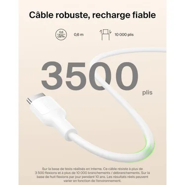 Belkin BoostCharge Slim Batterie externe magnétique Qi2 5 000 mAh 15W USB-C PD 20W Blanc – Image 9