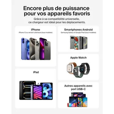 Belkin BoostCharge Pro Batterie externe 10 000 mAh 45W USB-C avec chargeur Apple Watch Noir – Image 11