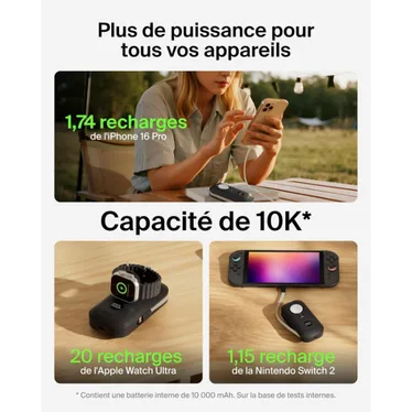 Belkin BoostCharge Pro Batterie externe 10 000 mAh 45W USB-C avec chargeur Apple Watch Noir – Image 7
