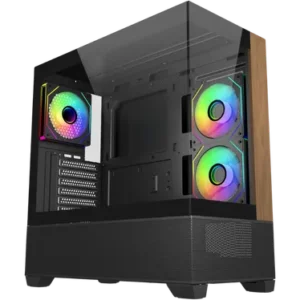 Cooler Master Elite 690 Wood Boîtier PC Midi Tower Verre trempé Noir