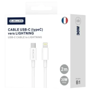 Jellico B1 Câble USB-C vers Lightning 30 W 2 m Blanc - 1