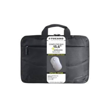 Tucano Idea Bundle Sacoche 15,6 pouces avec souris sans fil Noir