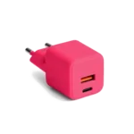 Forever Colorum Chargeur secteur GaN USB-C 30 W + USB-A 18 W Rouge - 1