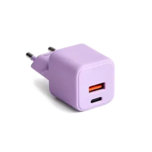 Forever Colorum Chargeur secteur GaN USB-C 30 W + USB-A 18 W Lavande - 1