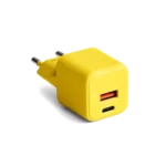 Forever Colorum Chargeur secteur GaN USB-C 30 W + USB-A 18 W Jaune - 1