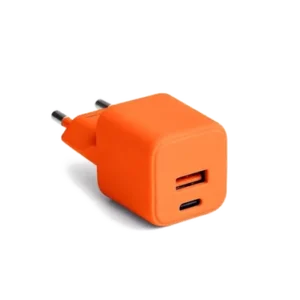 Forever Colorum Chargeur secteur GaN USB-C 30 W + USB-A 18 W Orange - 1