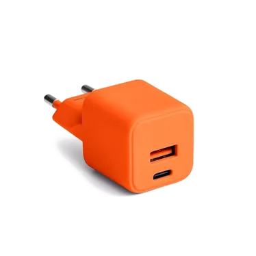 Forever Colorum Chargeur secteur GaN USB-C 30 W + USB-A 18 W Orange - 1
