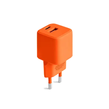 Forever Colorum Chargeur secteur GaN USB-C 30 W + USB-A 18 W Orange - 2