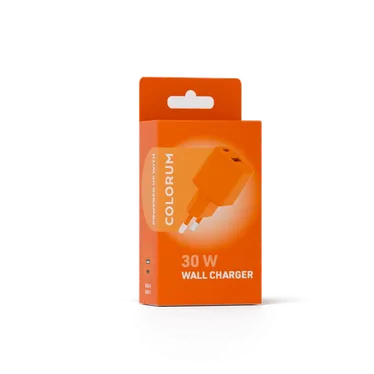Forever Colorum Chargeur secteur GaN USB-C 30 W + USB-A 18 W Orange - 3