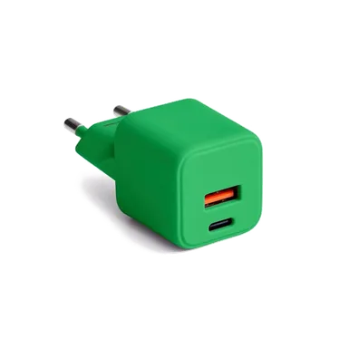 Forever Colorum Chargeur secteur GaN USB-C 30 W + USB-A 18 W Vert - 1