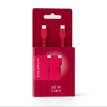 Forever Colorum Câble USB-C vers USB-C PD 60 W 1,8 m Rouge - 3