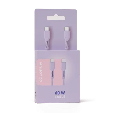 Forever Colorum Câble USB-C vers USB-C PD 60 W 1,8 m Lavande - 3