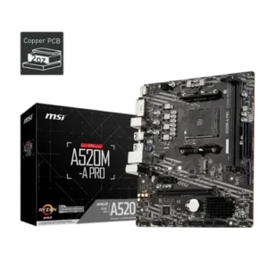 MSI A520M-A PRO AMD A520 Micro-ATX - vue 1