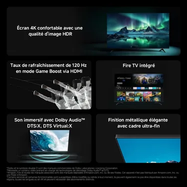 Xiaomi TV F 50 2026 Téléviseur 50 pouces 4K UHD Fire TV HDR10 Noir - vue 2